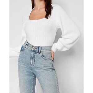 Express Square Neck Fitted Pullover Sweater M